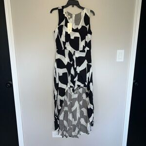 NEW geometric black and white high low romper KorMei medium